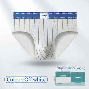 Boxers tricotés rayés pour homme MAN, taille mi-haute, 100 % coton, respirants, lot de 3 - Product Image 2