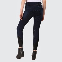 Leggings de mezclilla Premium para montar a caballo, fabricación de ropa personalizada, medias ecuestres con agarre de asiento completo, pantalones con trabillas para cinturón