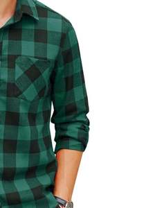 Chemise en flanelle à manches longues pour homme, à carreaux, boutonnée, style décontracté streetwear, vente en gros, respirante, nouvelle collection - Product Image 3