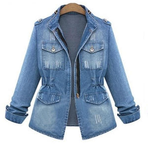 Veste en jean de haute qualité pour femmes, veste en jean courte de couleur unie, veste en jean décontractée à manches longues pour femmes - Product Image 4
