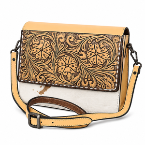 Women's Hand Tooled Genuine Leather Crossbody Bag White Cowhide Western Floral Handmade Shoulder <b>Purse</b> <b>Vintage</b> Fashion Handbag - Product Image 1
