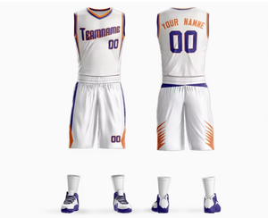 Ensemble de maillots de basket-ball personnalisés de haute qualité, style uni, vêtements de sport respirants avec impression du logo de l'équipe - Product Image 6