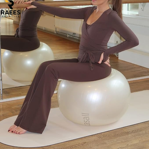 Shinbene - Tops cruzados con lazo frontal para mujer, bolero de manga larga, cárdigan corto, tops para yoga, ballet, pilates - Product Image 5