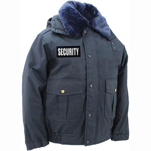 Chaqueta de Invierno para Guardia de Seguridad PRIMEFIELD ENTERPRISES, Chaqueta Bomber Negra de Poliéster con Cuello de Piel, Cierre de Cremallera, Uniforme Unisex - Product Image 4