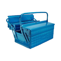 Boîte à outils TRUSCO Japon en acier émaillé, design Heritage, bleu véritable, modèle 062, 11,5x14x8,75 pouces, populaire pour le stockage en gros