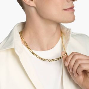 22" Men's Figaro Chain <b>Necklace</b> in Yellow Gold - Product Image 2
