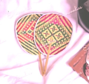 Indian Traditional Handmade Bamboo Handheld <b>Fan</b> with Handle Colorful Unique Design Small Pankha - Product Image 3