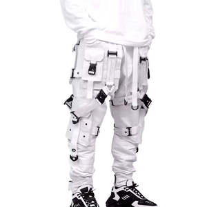 Pantalon Cargo Multi-Poches Techwear Homme 2026 – Nouveauté Tactique avec Bretelles, Joggers Cyberpunk Streetwear Harajuku Blanc Hip Hop - Product Image 2