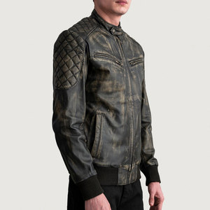 Waterproof Comfortable Factory Made Men's <b>Genuine</b> Leather Jacket Heavyweight Unique Style Men's Biker Leather Jacket - Product Image 2