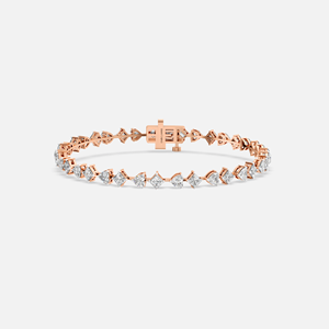 Pulsera de Oro Sólido de 14k con Diamantes y Baño de Rodio, Certificada por IGI, para Compromiso, Boda o Regalo - Product Image 1