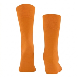 Wholesale <b>Men's</b> Crew <b>Socks</b> Solid Orange Knitted Custom Breathable Daily Wear Autumn Season - Product Image 3