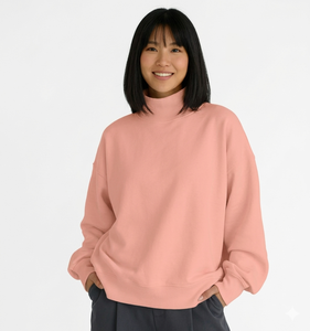 Women's Casual Mock Neck Long Sleeve Pullover Sweatshirt Fleece Anti-Pilling Breathable Mockneck Long Sleeve Pullover Sweatshirt - Product Image 1