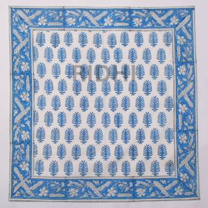 Serviettes en coton 100% imprimées à la main avec des motifs floraux bleus, vente en gros, linge de table réutilisable, serviettes de table indiennes faites à la main - Product Image 2
