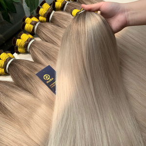 RUSA Hair Extensions de cheveux humains vierges vietnamiens tendance, Super Double Drawn, trame simple, cheveux en vrac teints, 100g, pour tissage permanent, diverses variétés - Product Image 5