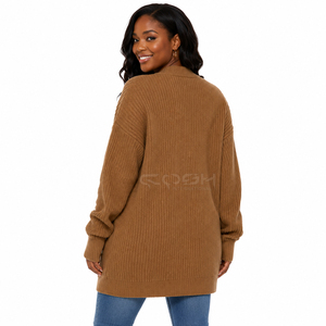 Cosh International Sorority Acrylic Style - Cárdigan largo de felpa para mujer, estilo suéter de punto con cuello en V, talla grande - Product Image 5
