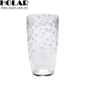 [Holar] Gobelets en plastique pour boissons froides de 18 oz, fabriqués à Taïwan, à texture de goutte de pluie, clarté similaire au verre, pour pubs, fêtes, bistrots - Product Image 1