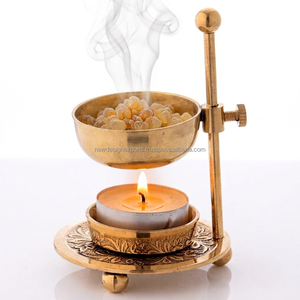 เตาเผากำยานทองเหลืองทำมือ ปรับระดับได้ด้วยสกรู วัสดุโลหะทั้งหมด ขายส่ง - Product Image 4