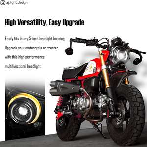 Nuevo Faro Delantero LED Universal AJ, Proyector Brillante de 35W, Luz Alta/Baja, Lente Ojo de Pez, para Motocicleta, con DRL, Calidad Taiwanesa - Product Image 6