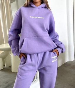 Sudadera con capucha y cremallera completa Edoor Wears, de forro polar ecológico, informal, morada, unisex, con bordado y estampado en relieve, para invierno - Product Image 6