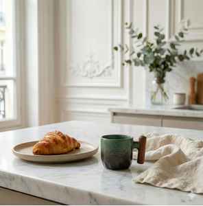 Tasse à cappuccino en céramique colorée personnalisée, style japonais, tasse à expresso en céramique brute avec poignée en bois, tasse à expresso en argile - Product Image 2