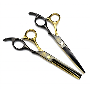 Tijeras de peluquería de alta calidad de 6.0 pulgadas, negras y azules, ligeras, kit de corte de pelo profesional para peluquería. - Product Image 2