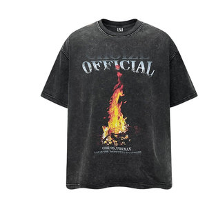 T-shirt décontracté pour homme, coupe classique, noir, manches courtes, col rond, imprimé sérigraphié, style streetwear, 100% coton respirant - Product Image 2