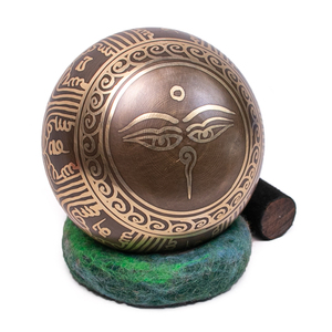 Handcrafted Tree of Life Tibetan Singing Bowl Set Antique Brass Sound Healing Therapy Bowl with Felt Ring <b>Cushion</b> & striker - Product Image 4
