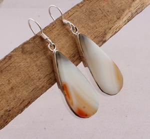 925 <b>Sterling</b> <b>Silver</b> Montana Agate <b>Earrings</b> Natural Gemstone Teardrop <b>Dangle</b> <b>Earrings</b> Handmade Jewelry for Women Wholesaler - Product Image 4