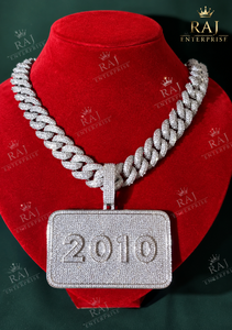 Colgante de Plata con Número 2010 Personalizado, Chapado en Rodio, Joyería Hip Hop con Moissanita, Venta al Por Mayor, Regalos para Hombres y Mujeres - Product Image 5