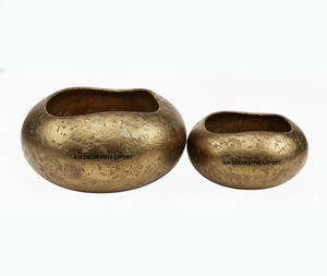 <b>Antique</b> Brass Metal Planter | Earthy Textured Flower Pots Vintage Home Decor Indoor Outdoor Decorative <b>Garden</b> Accents Direct - Product Image 6