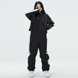 <b>Women</b> <b>One</b> <b>Piece</b> Snow <b>Suit</b> Waterproof Insulated <b>Ski</b> Jumpsuit Hooded Zipper Closure Pastel Colors Adult Winter Wear - Product Image 5