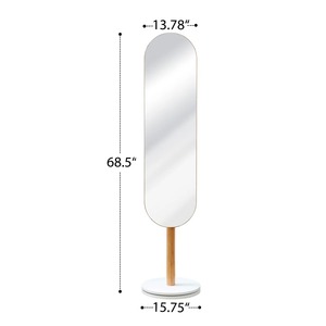 unique Wood Frame Floor Mirror with <b>Stand</b> Base Perfect For Home <b>Corner</b> Decor Fills Empty <b>Corners</b> With Style And Functionality - Product Image 6