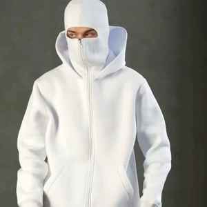 Sweat-shirt à capuche zippé intégral pour homme, style balaclava, coupe oversize, éco-responsable, respirant, streetwear, veste à capuche à manches longues - Product Image 6