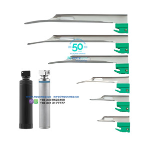 ROCKMED Industries Video CALLISTO MILLER BLADES Juego Completo de Laringoscopios Eléctricos de Acero Inoxidable de Un Solo Uso con Adaptador Verde - Product Image 1