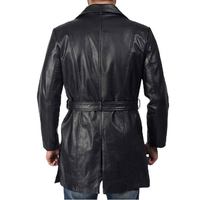 Manteau en cuir noir Jordan pour homme, qualité supérieure, élégant, vêtement d'hiver durable, vêtement d'extérieur tendance, design moderne, long manteau