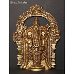 Exótico Adorno de Pared de Latón Tirupati Balaji (Venkateshvara) de 24 Pulgadas, Elegante Decoración Espiritual India - Product Image 4