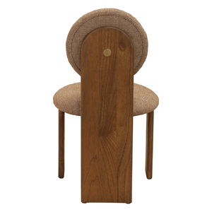 Contemporary Round-Back Dining <b>Chair</b> with Solid Wood Base|<b>Upholstered</b> Seat for Home Cafe Interior Furniture - Product Image 4