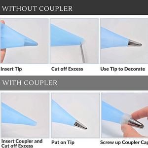 Kit di 100 Pezzi per Decorazione Torte, 48 Beccucci per Glassa, 20 Sacchetti Usa e Getta, 2 Giunti, 1 Set Girevole per Torte - Product Image 2