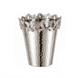 Classic Gold Hammered <b>Ice</b> Bucket Luxury Stainless Steel Champagne Wine Chiller Double Walled Beverage Tub With Wedding Decor - Product Image 5