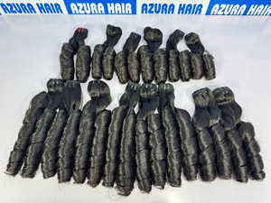 Cabello humano real Remy Vietnam, tejido doble, sin químicos, voluminoso, ondas naturales, color negro. - Product Image 5