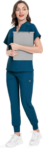Combinaison de travail professionnelle de haute qualité, jersey confortable, coupe ajustée, utilisation hospitalière, surface lisse, finition de couture de qualité supérieure - Product Image 4