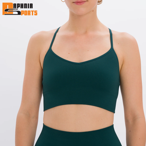 ชุดออกกำลังกายสำหรับผู้หญิง ผลิตจากโรงงานอย่างมืออาชีพ เสื้อชั้นในและกางเกงเลกกิ้งระบายอากาศ ชุด 2 ชิ้น กางเกงโยคะเหนือเข่า - Product Image 3