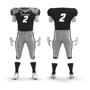 Ensemble d'uniformes de football américain personnalisés – Maillot et pantalon de football noir et orange – Vêtements d'équipe en gros - Product Image 4