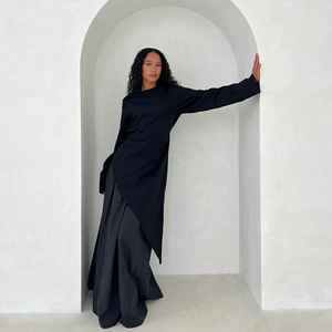 Soft Lavender Modern Muslim Abaya Women Dubai Style Elegant Modest Islamic Casual Breathable Lightweight <b>Floor</b> Length Maxi <b>Boat</b> - Product Image 4