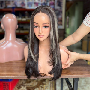 Perruques vietnamiennes les plus vendues en cheveux naturels, perruques Lace Front en cheveux vierges vietnamiens, lisses, coupées en couches, style tendance - Product Image 4