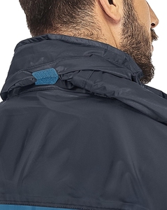 Chaqueta Impermeable con Capucha para Hombre, Diseño Color Block Azul Gris, Poliéster, Casual, Primavera, Ajuste Regular, Cierre de un Botón - Product Image 2