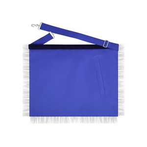 OEM Past Master Blue Lodge <b>Apron</b> Silver Bullion Fringe <b>White</b> Leather Custom Design Manufacturer Past Master Blue Lodge <b>Apron</b> - Product Image 2