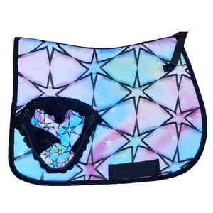 Conjunto de sillín de estrella azul, almohadilla de silla de sublimación con cordón azul, forro de bambú de relleno de poliéster - Product Image 2