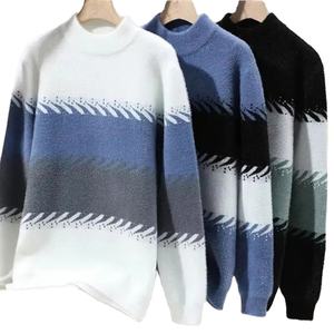 Pulls d'hiver pour hommes à manches longues, respirants, tricotés, 100% coton/laine, motif personnalisable sur le devant, prix de gros - Product Image 6