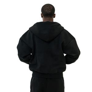 Mens Black Full <b>Zip</b> Hoodie Custom Logo Oversized Hooded Sweatshirt Heavyweight Streetwear <b>Zip</b> <b>Up</b> <b>Jacket</b> - Product Image 6